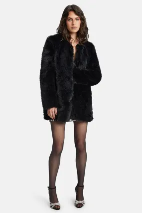 Logan Faux Fur Coat - Black