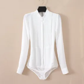 Long Sleeve Chiffon Blouse Bodysuit