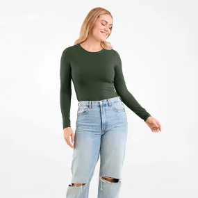 Long Sleeve Crewneck Bodysuit | Evergreen