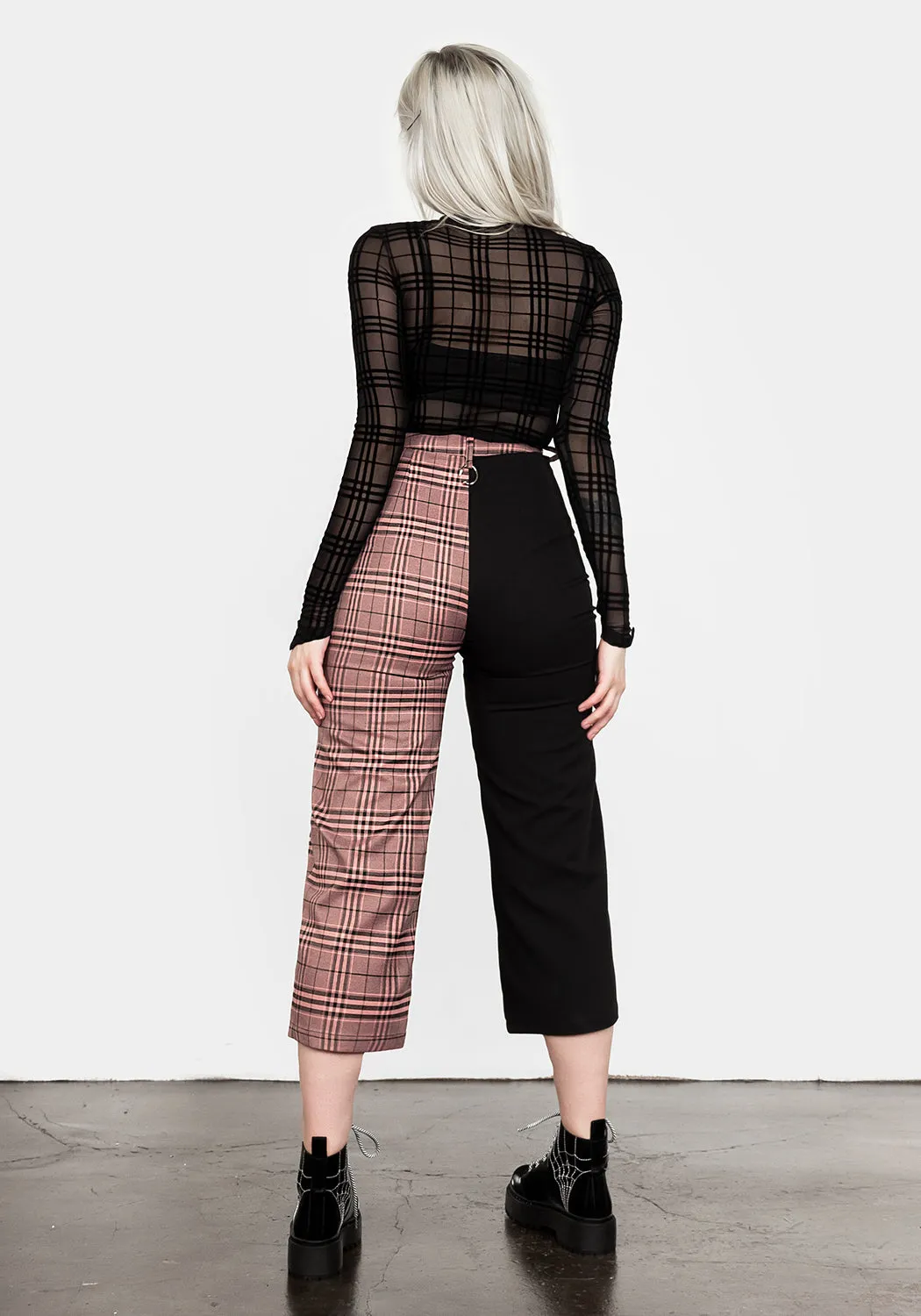 LOVEBUZZ SPLICED CROP TROUSERS