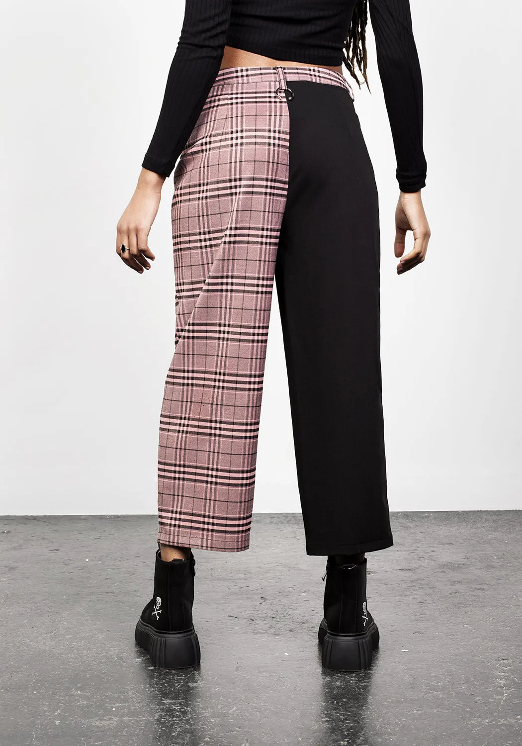 LOVEBUZZ SPLICED CROP TROUSERS