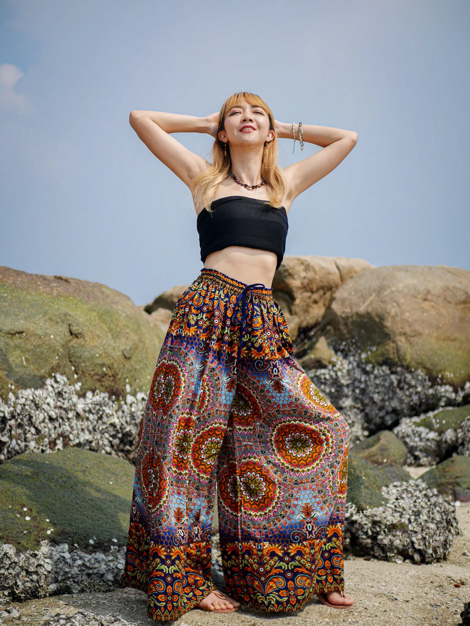 Mandala Wide Leg Palazzo Pants