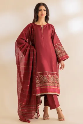 MAROON-JACQUARD-3 PIECE (2S24C3P191)