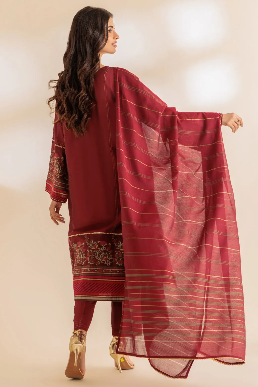 MAROON-JACQUARD-3 PIECE (2S24C3P191)