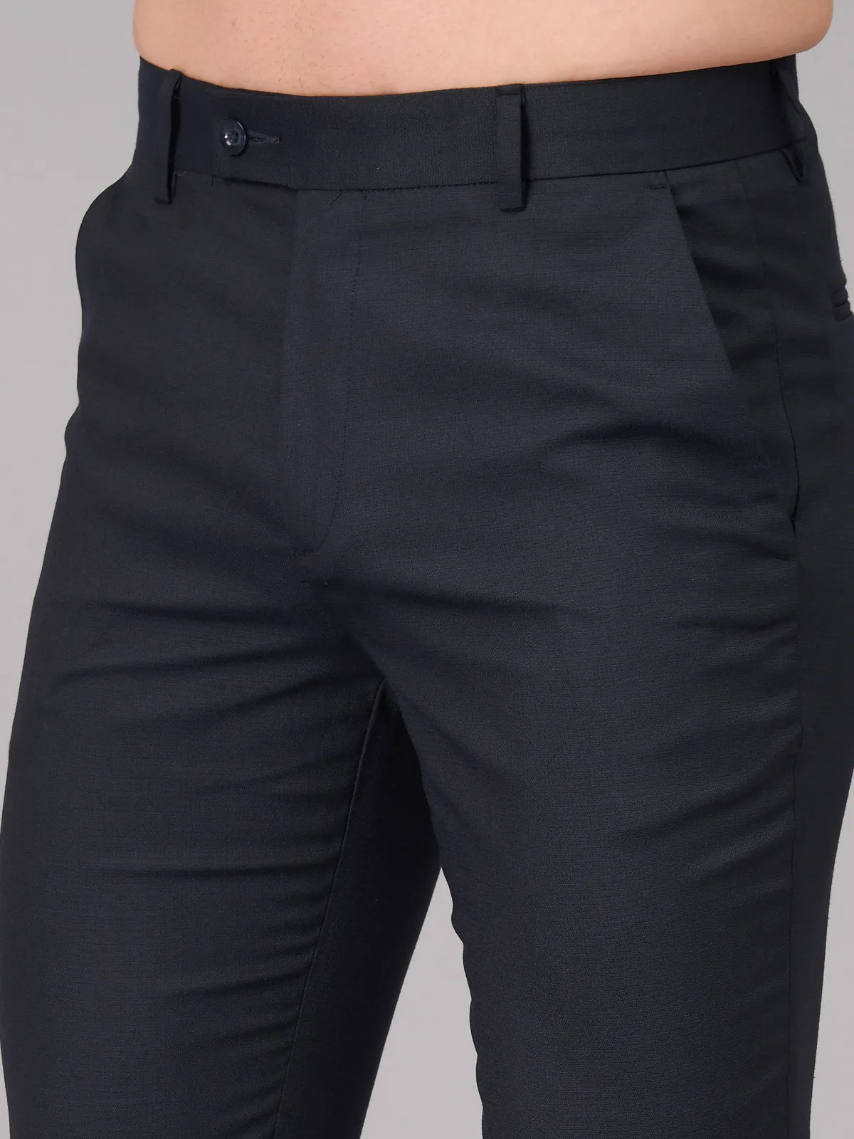 Men Black Comfort Fit Trousers (GBFRMTR1203)