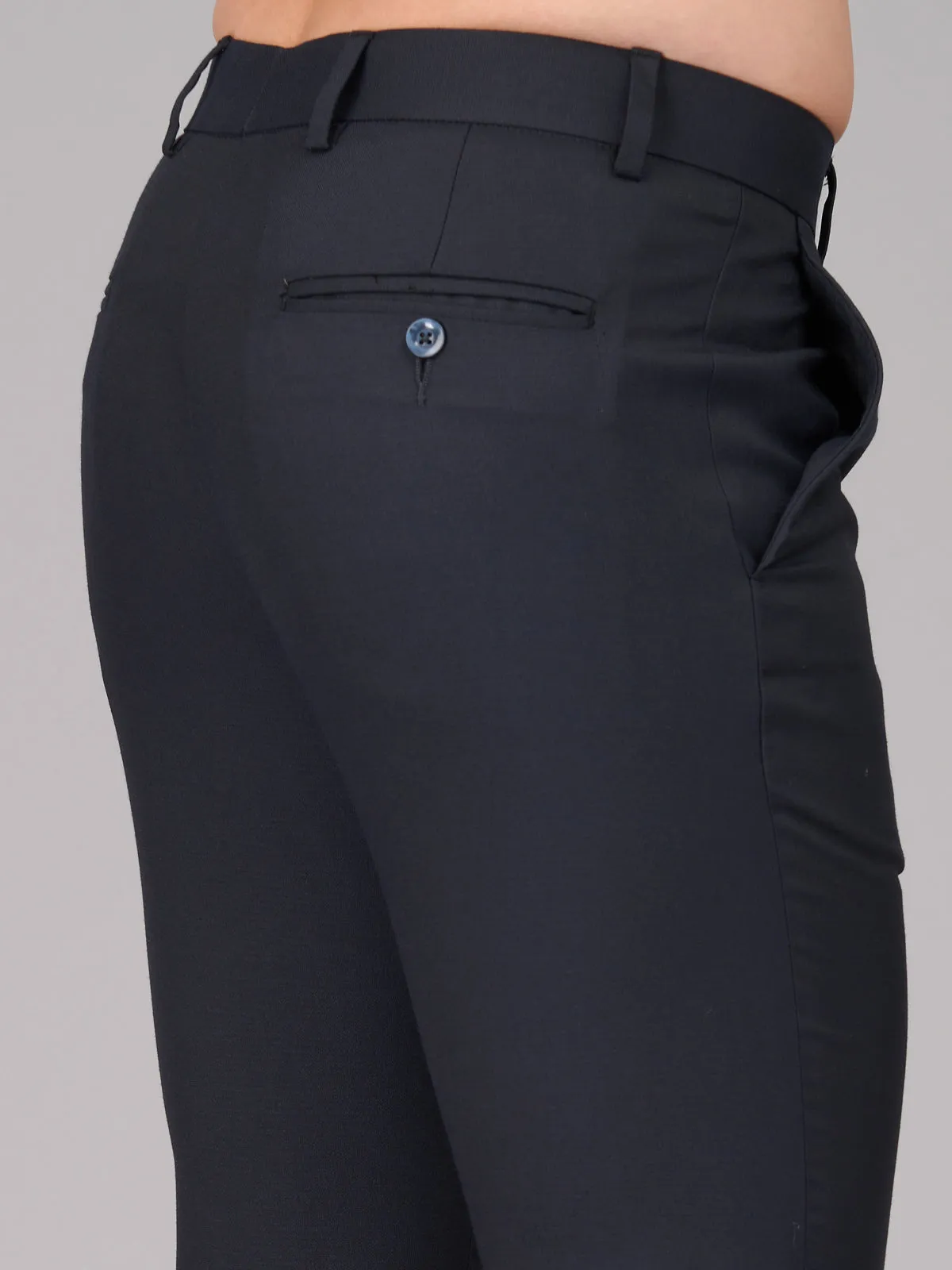 Men Black Comfort Fit Trousers (GBFRMTR1203)