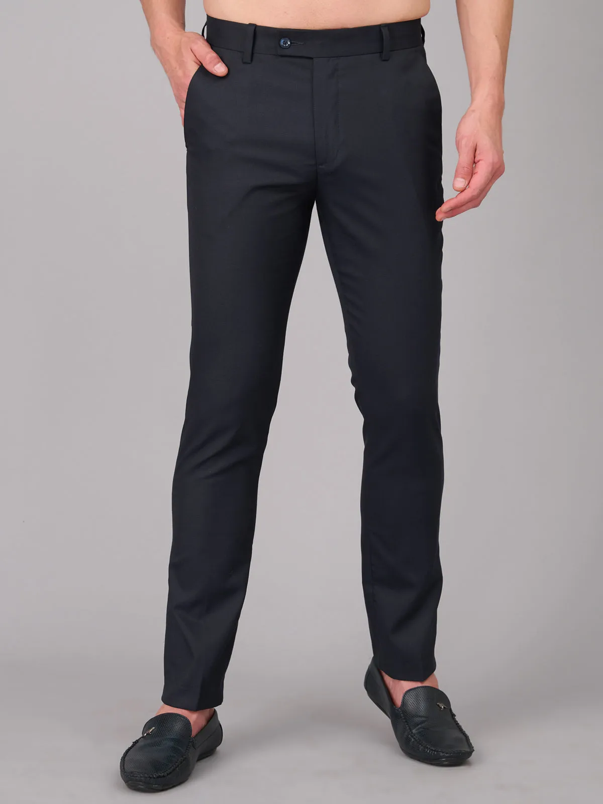 Men Black Comfort Fit Trousers (GBFRMTR1203)