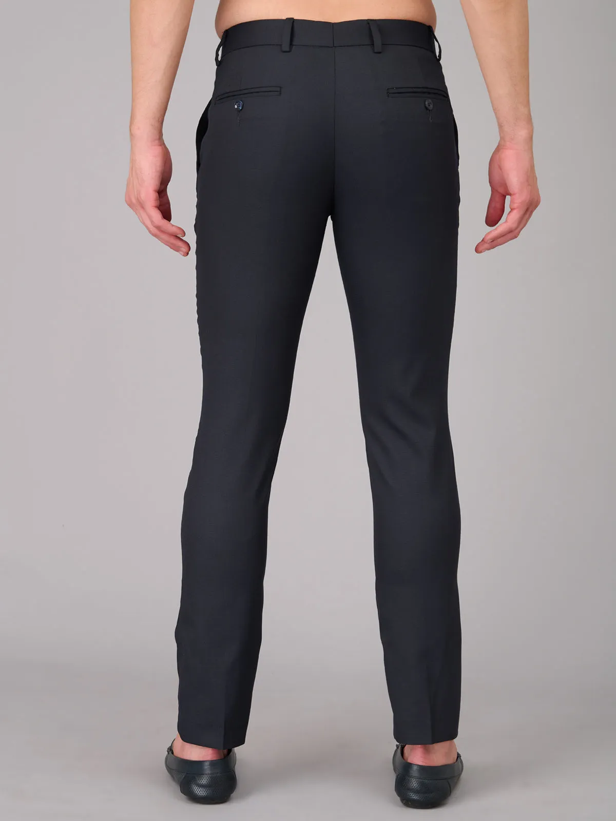 Men Black Comfort Fit Trousers (GBFRMTR1203)