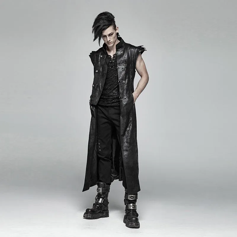 Men's Goth Straight-Leg Pants With Straps