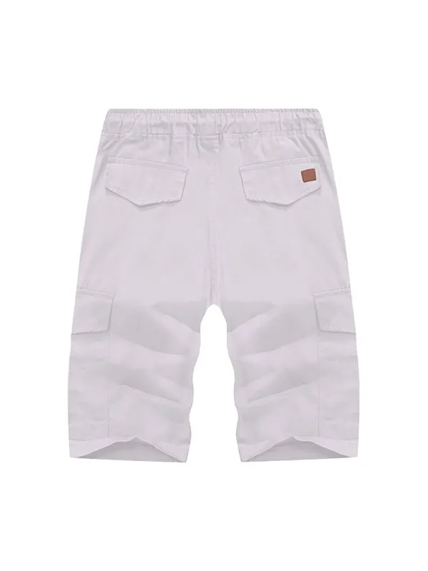 Men's Japanese Workwear Multi-Pocket Trousers Cargo Shorts