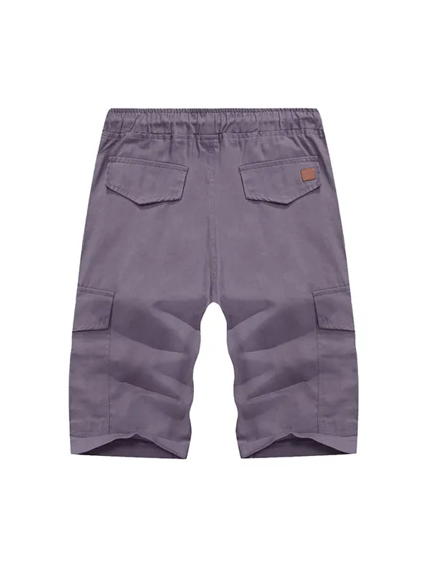 Men's Japanese Workwear Multi-Pocket Trousers Cargo Shorts