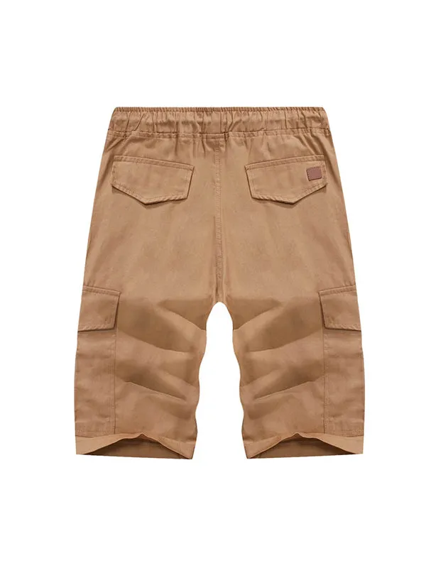 Men's Japanese Workwear Multi-Pocket Trousers Cargo Shorts