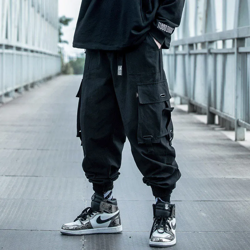 Men's Jogger Streetwear Tactics Cargo Pants Fashion Hip Hop Joggers Solid Color Trousers Sweat Pants DG418