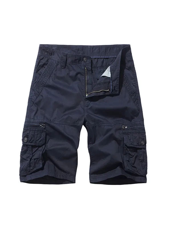 Men's Loose Workwear Multi-Pocket Midi Trousers Cargo Shorts