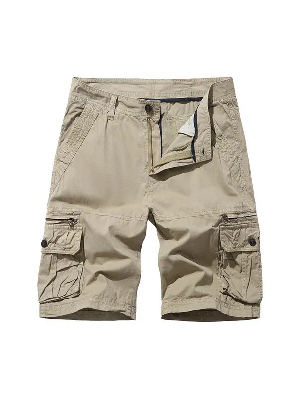 Men's Loose Workwear Multi-Pocket Midi Trousers Cargo Shorts