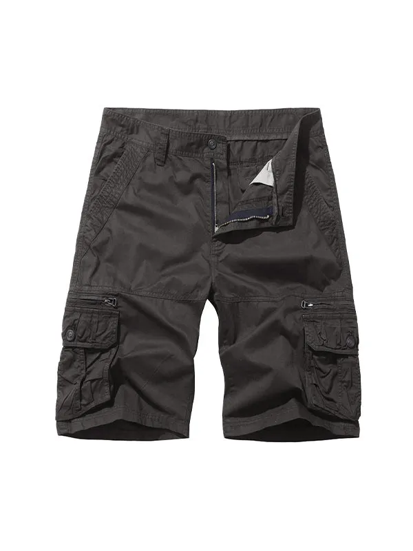 Men's Loose Workwear Multi-Pocket Midi Trousers Cargo Shorts