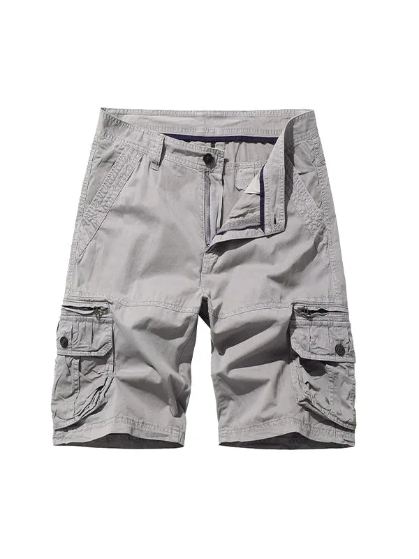 Men's Loose Workwear Multi-Pocket Midi Trousers Cargo Shorts