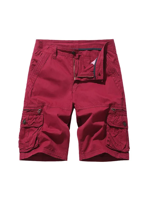 Men's Loose Workwear Multi-Pocket Midi Trousers Cargo Shorts