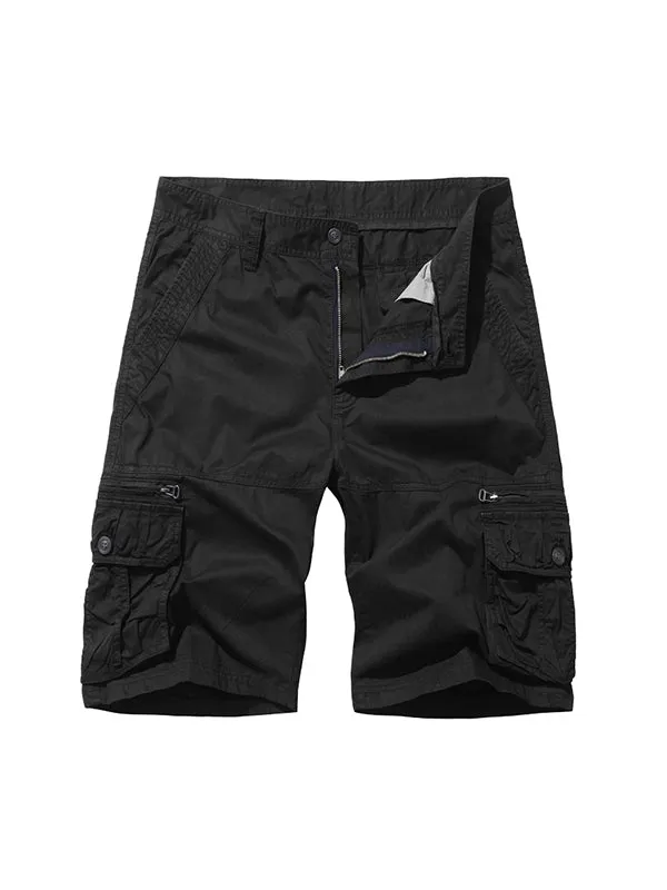 Men's Loose Workwear Multi-Pocket Midi Trousers Cargo Shorts