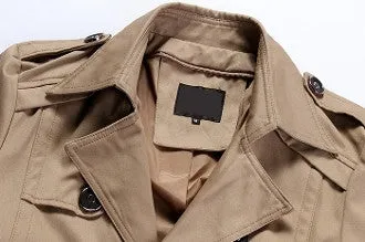 Mens Trench Jacket with Removable Hood