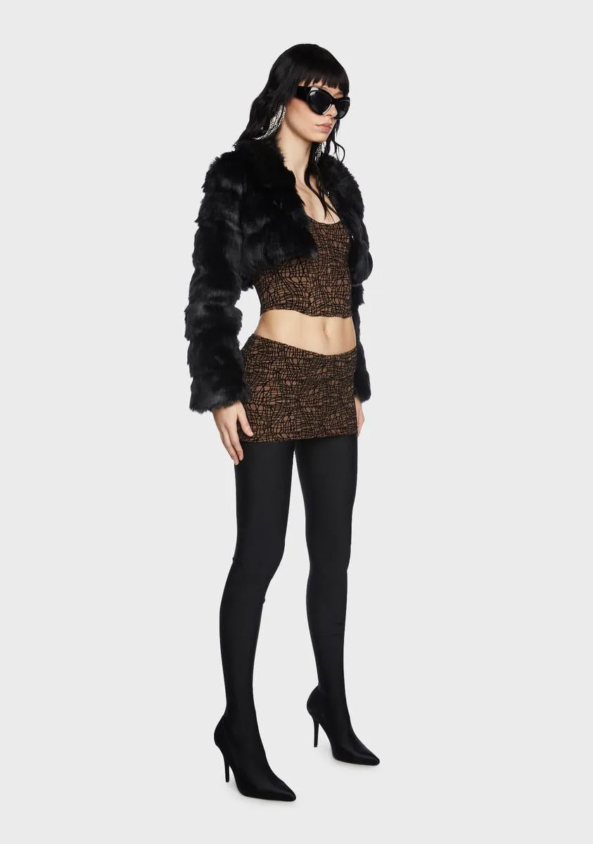 Midnight Crowd Favorite Faux Fur Jacket