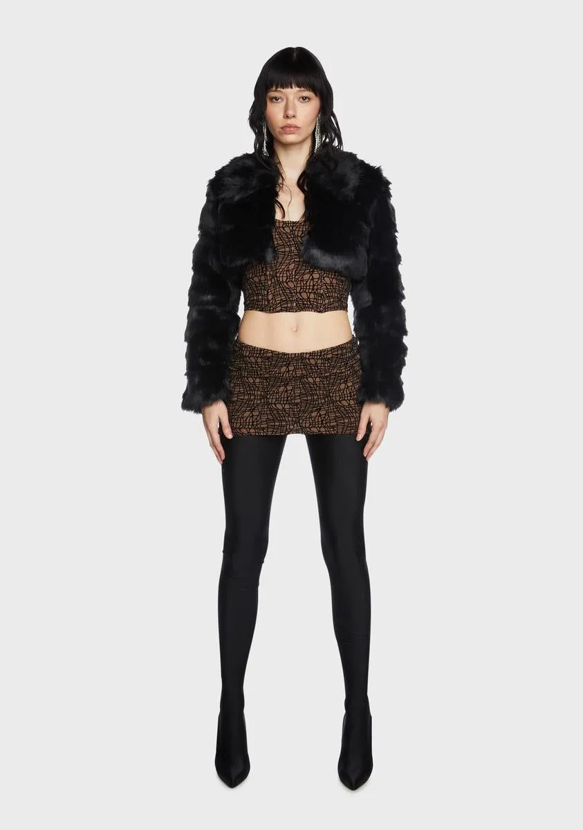 Midnight Crowd Favorite Faux Fur Jacket