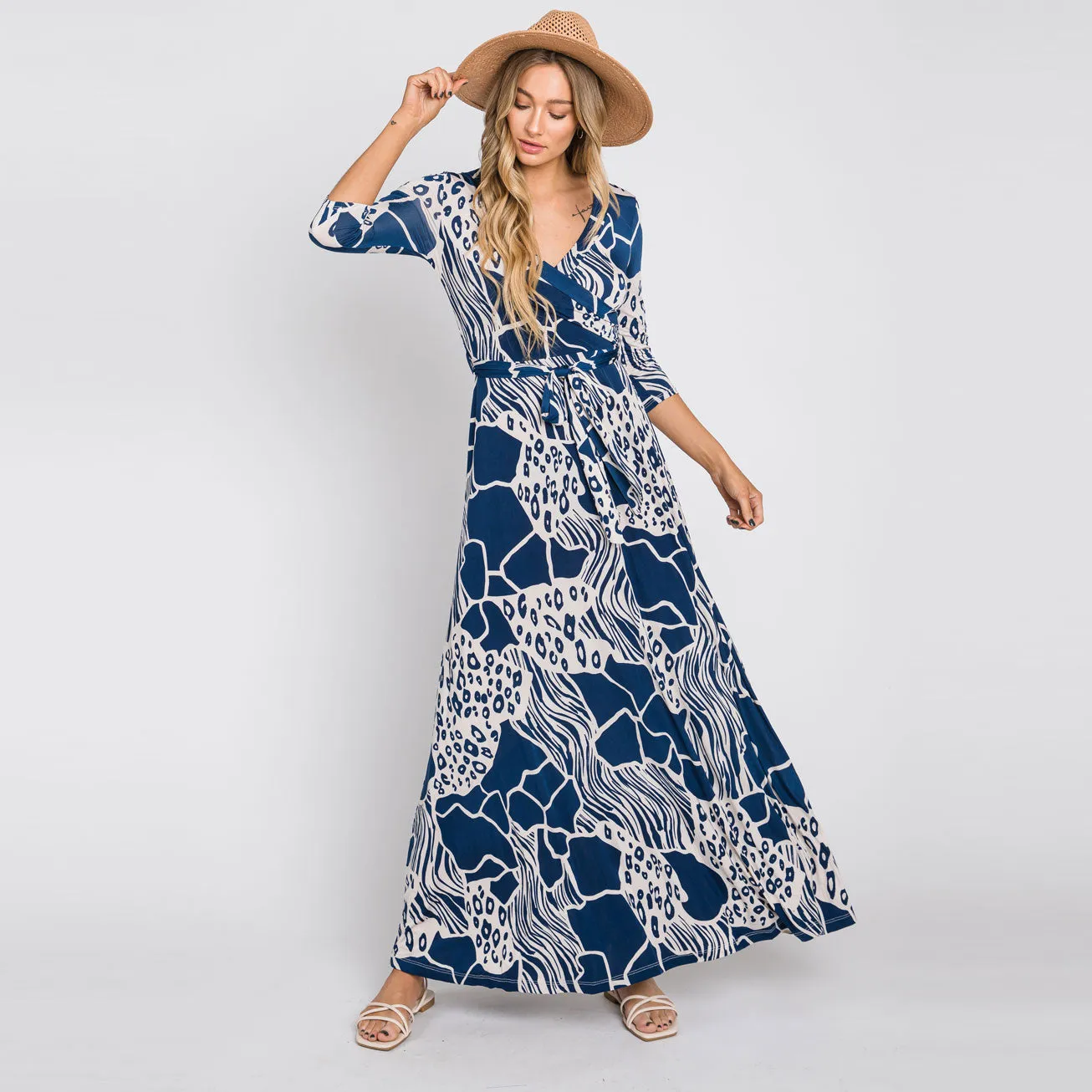 Midnight Mirage Venechia Maxi Wrap Dress