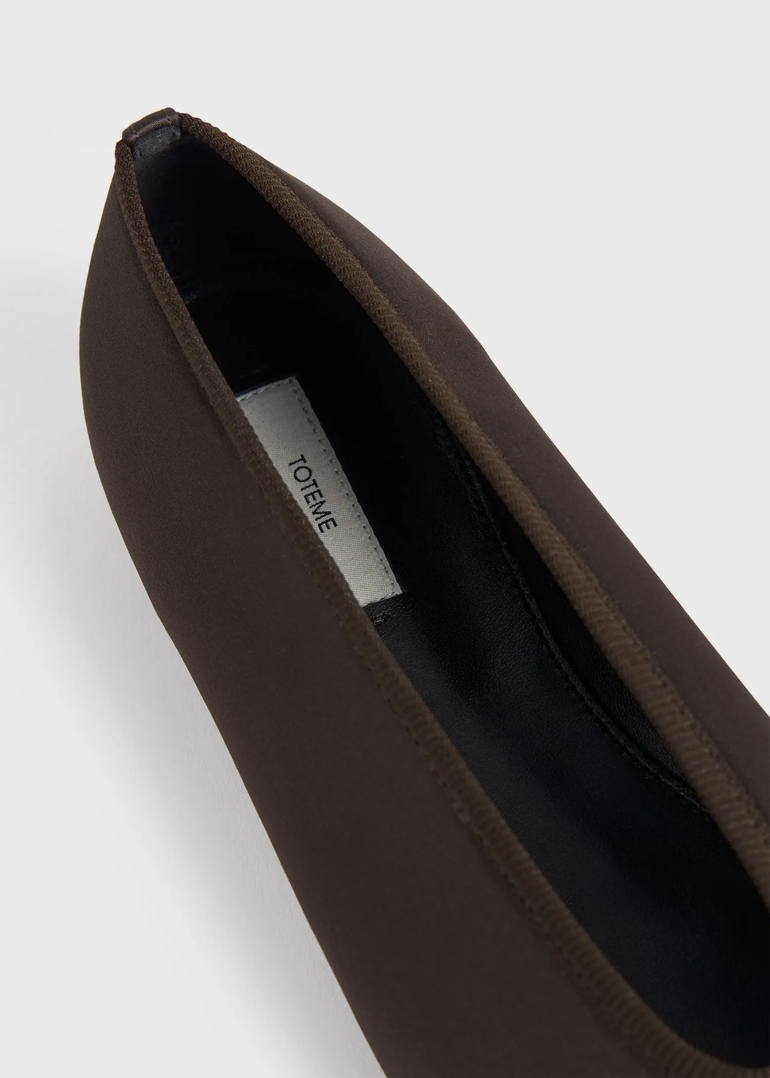 Minimalist satin ballerinas espresso