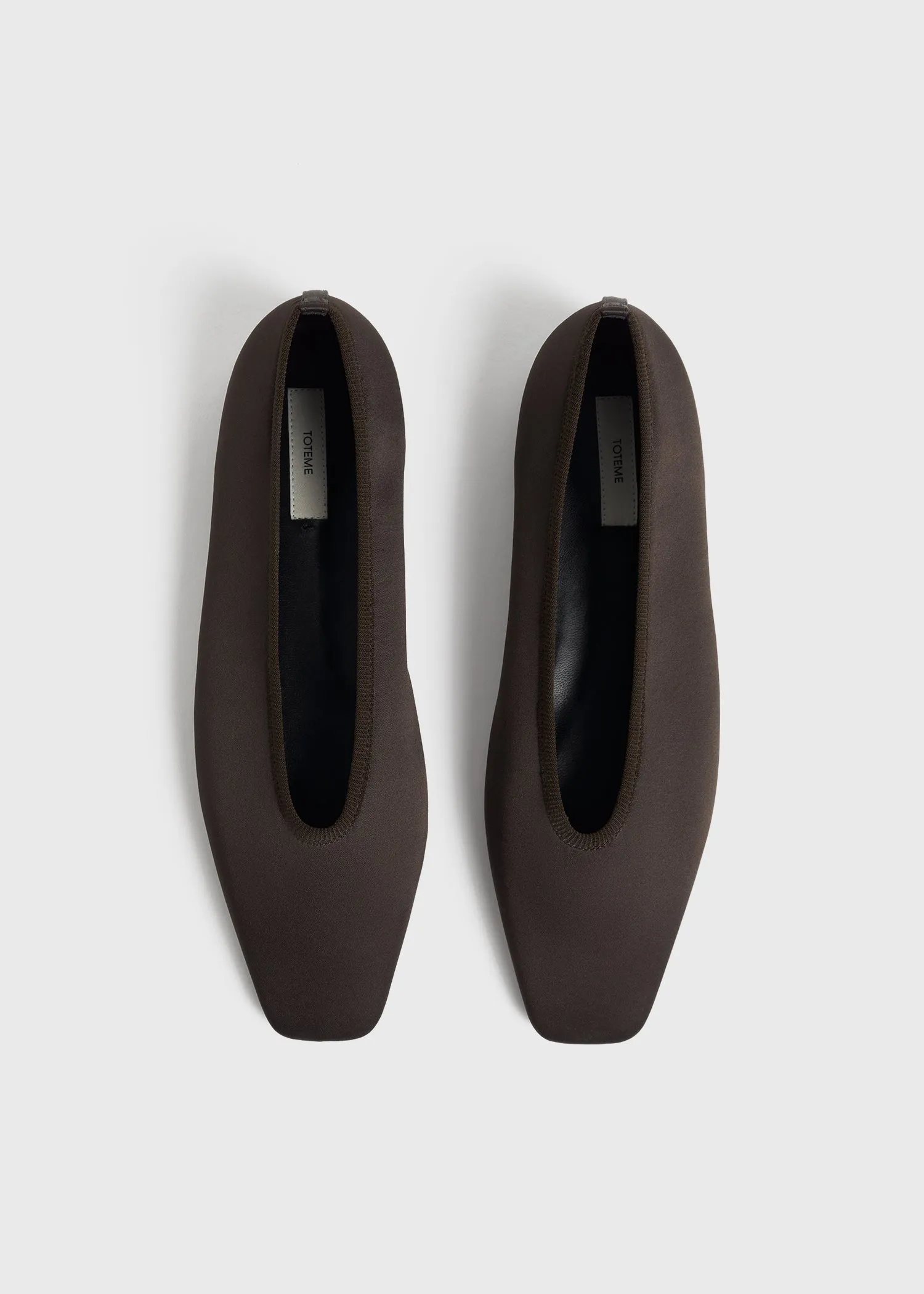 Minimalist satin ballerinas espresso