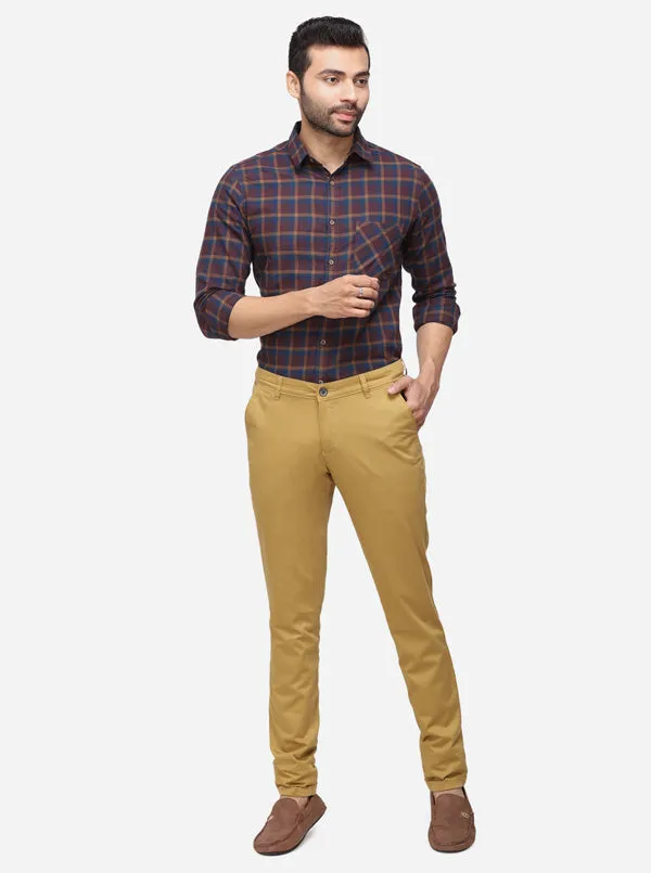 Mustured Solid Super Slim Fit Casual Trouser | Greenfibre