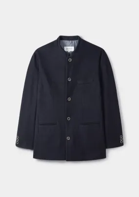 Navy Cashmere Nehru Jacket