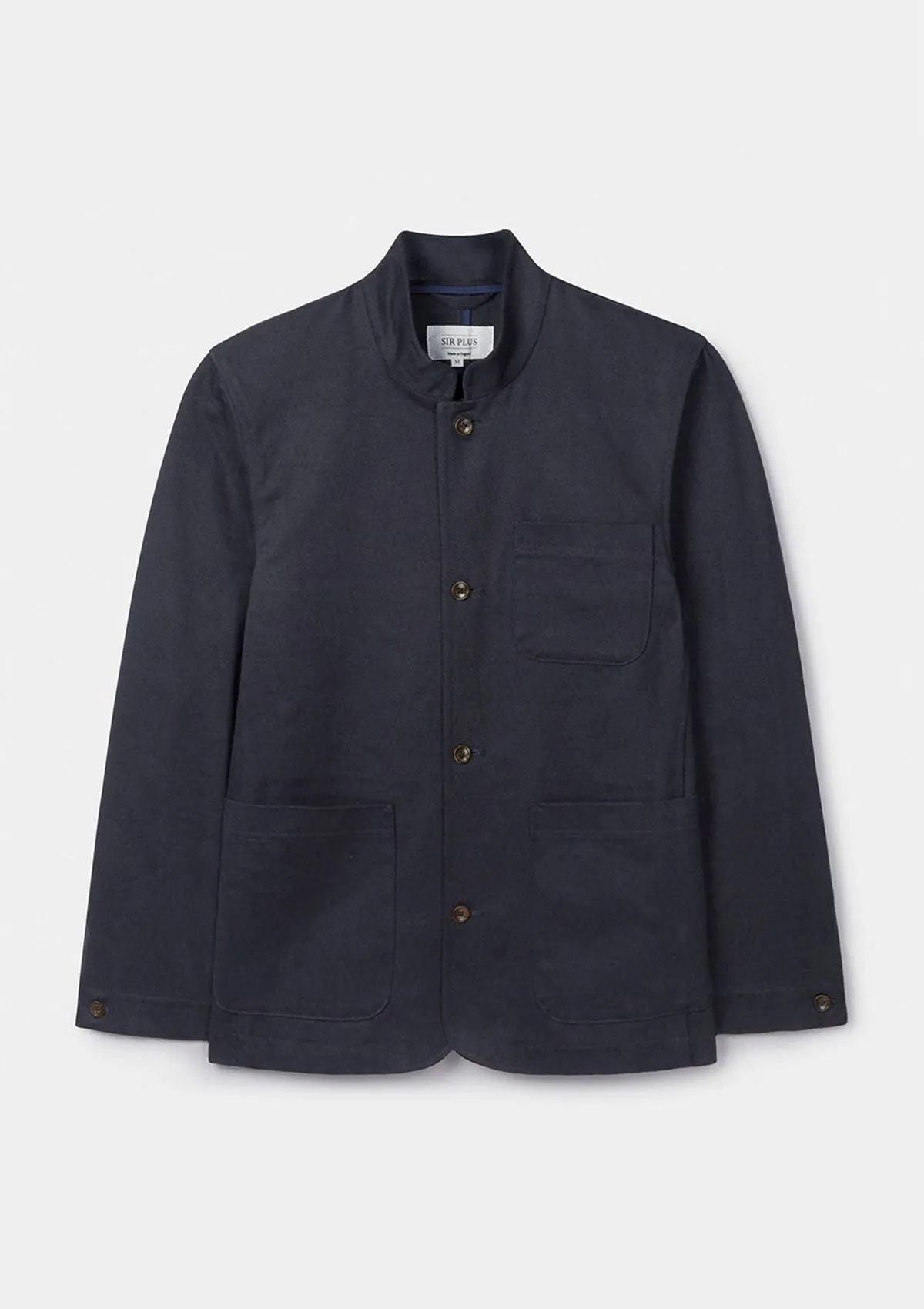 Navy Cotton Chore Nehru Jacket