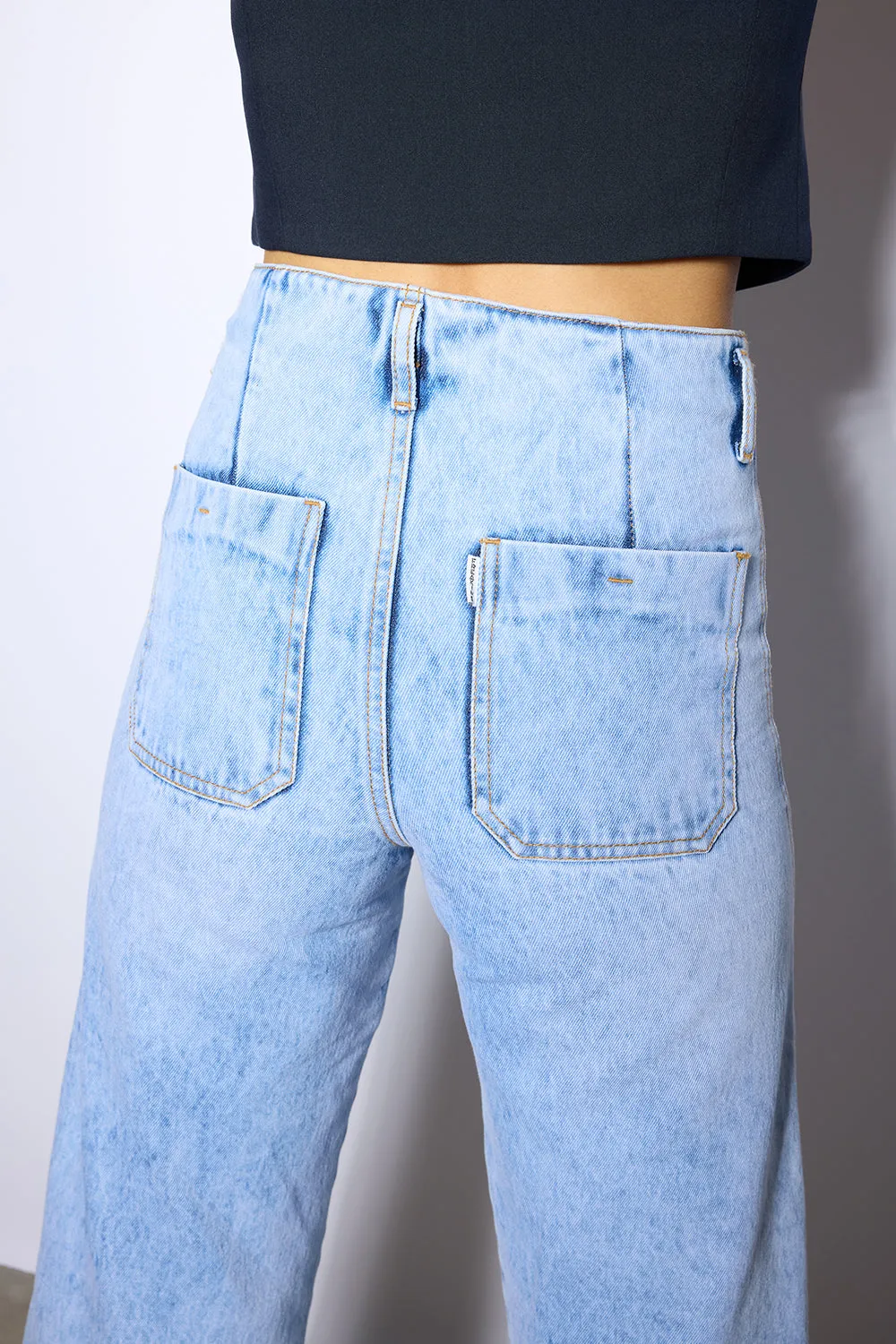 No Cap Light Blue Wide Leg Jeans