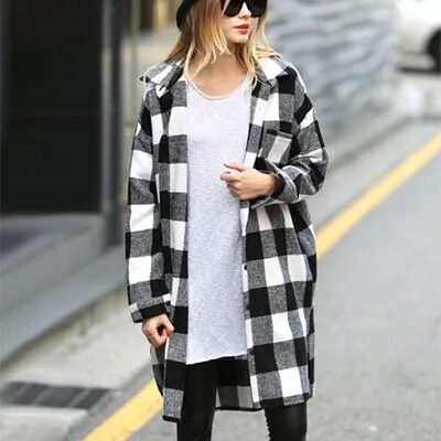 One Size Vintage Plaid Over Coat Plus Size Women