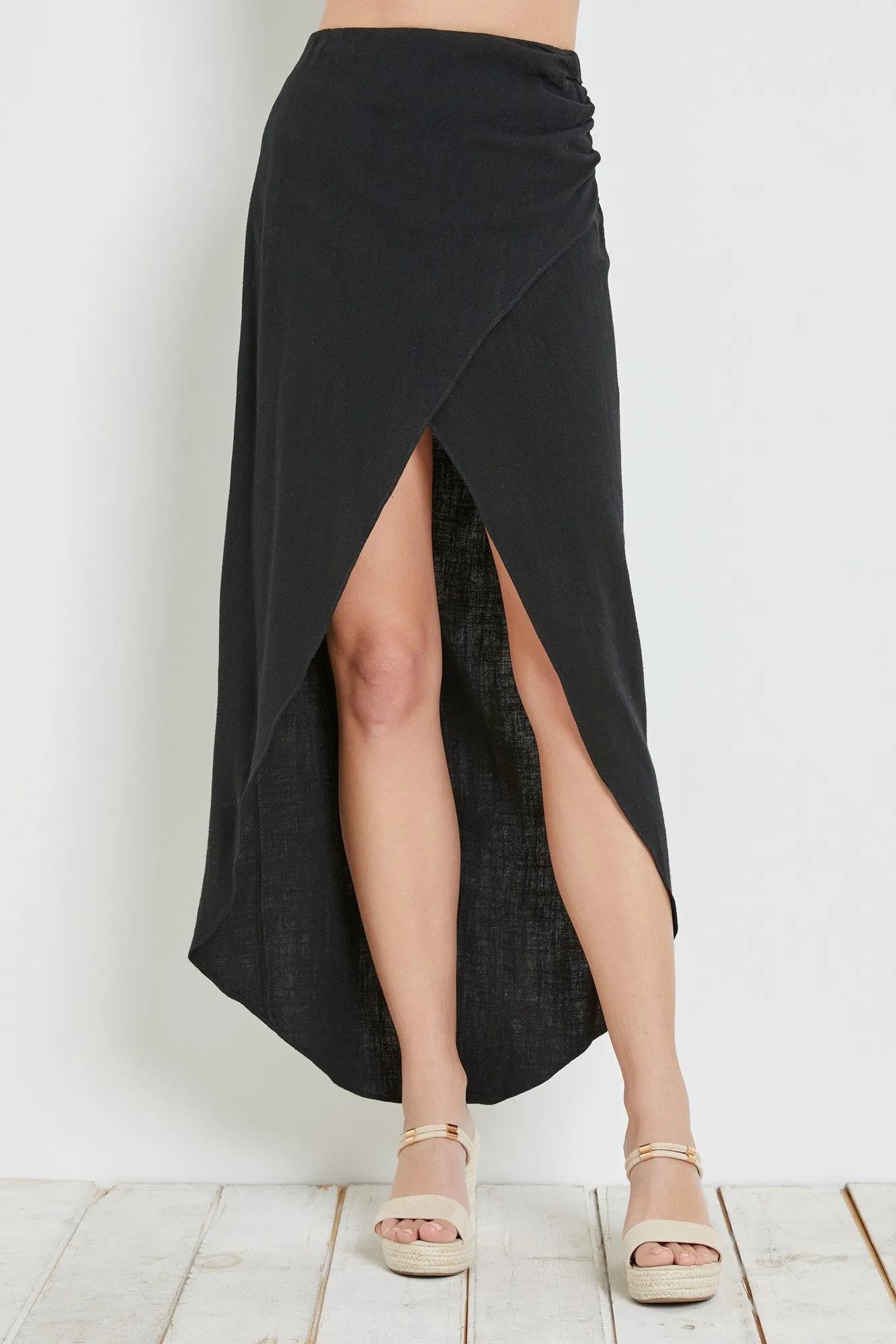 Overlap Tulip Maxi Skirt