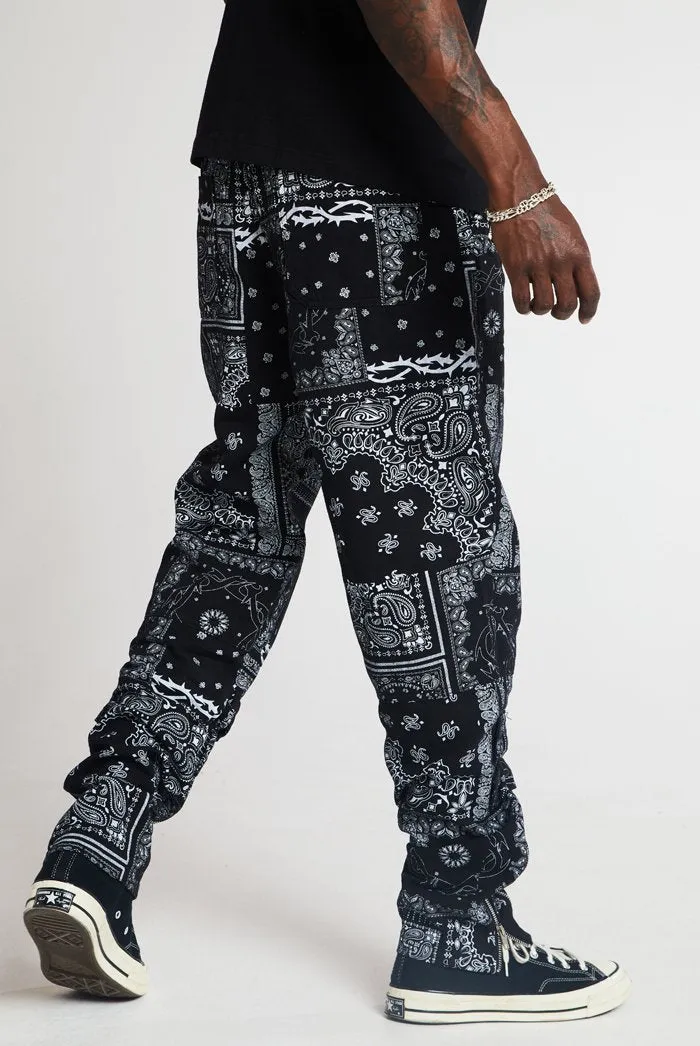 Paisley Bandana Punk Buckle Trousers