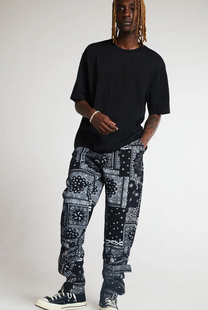 Paisley Bandana Punk Buckle Trousers