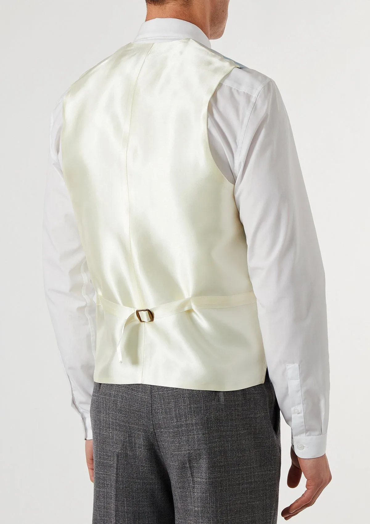 Pale Blue Shawl Lapel Double Breasted Waistcoat - archive