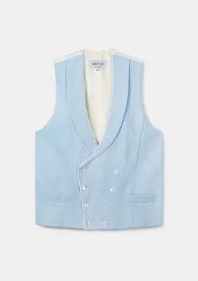 Pale Blue Shawl Lapel Double Breasted Waistcoat - archive