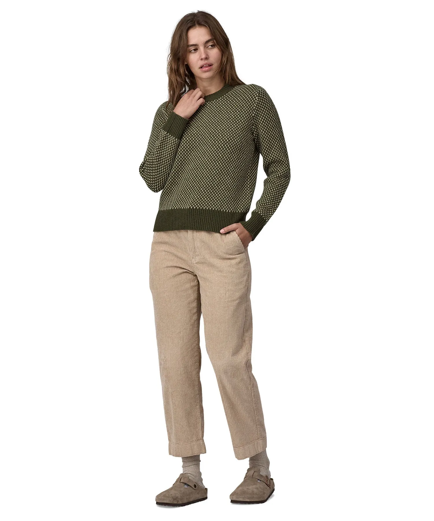 Patagonia Women's Recycled Wool-Blend Crewneck Sweater - Needle Green