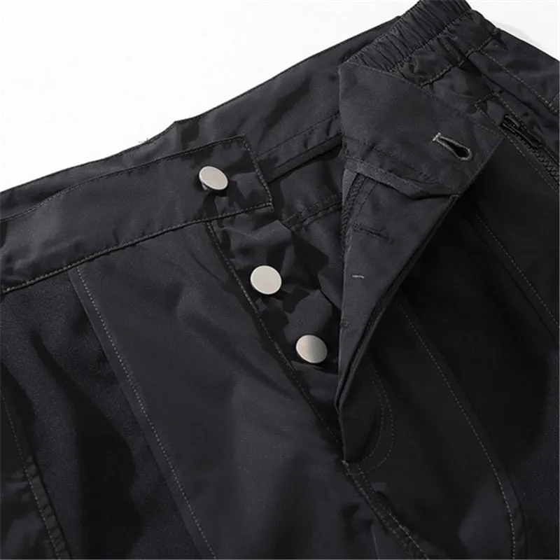 Patchwork Cargo Pants Men Tactical Function Polyester Trousers Joggers High Street Streetwear Men Pants