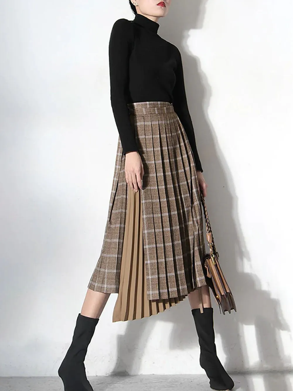 Plaid Pleated Skirt