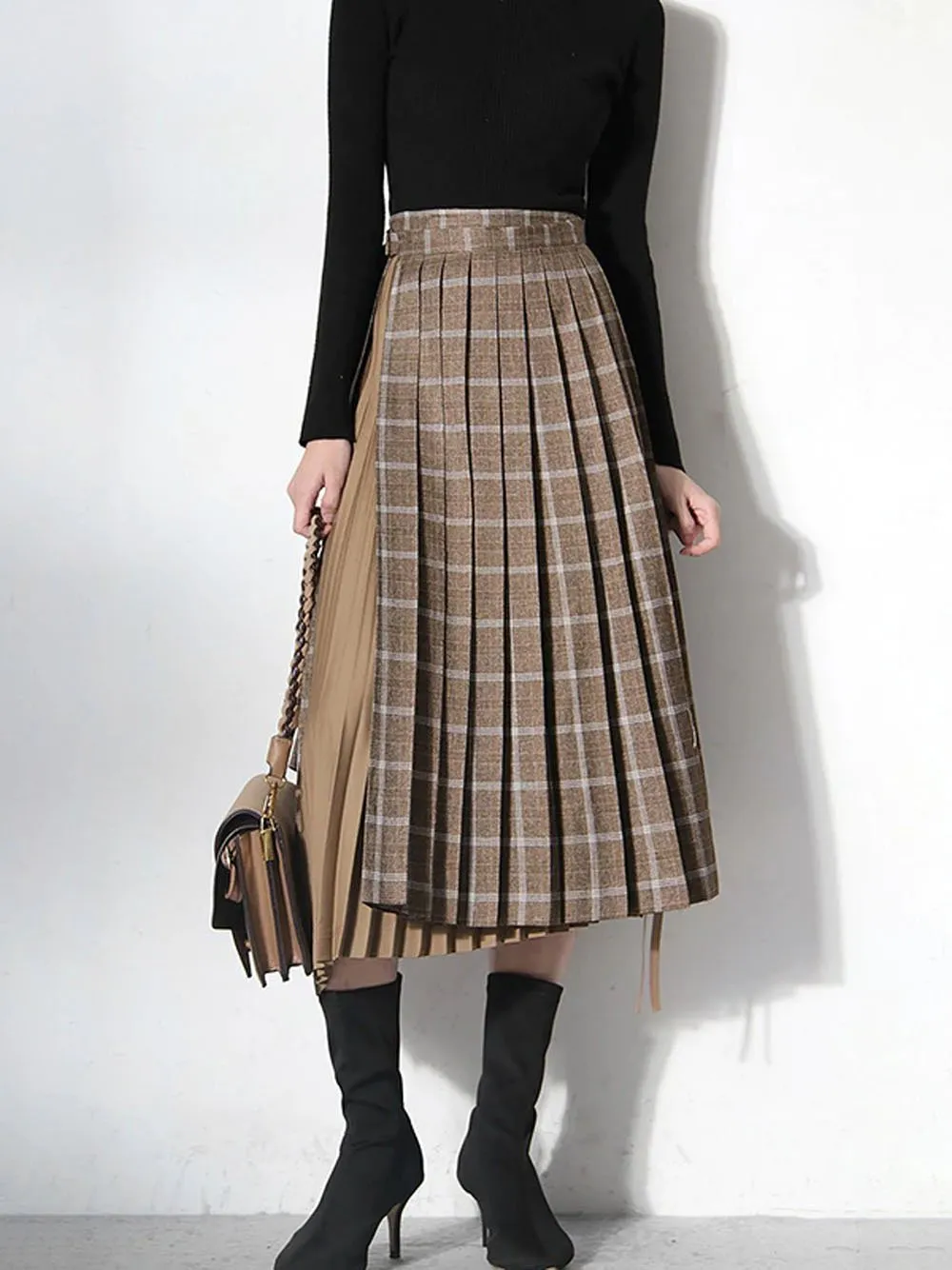 Plaid Pleated Skirt