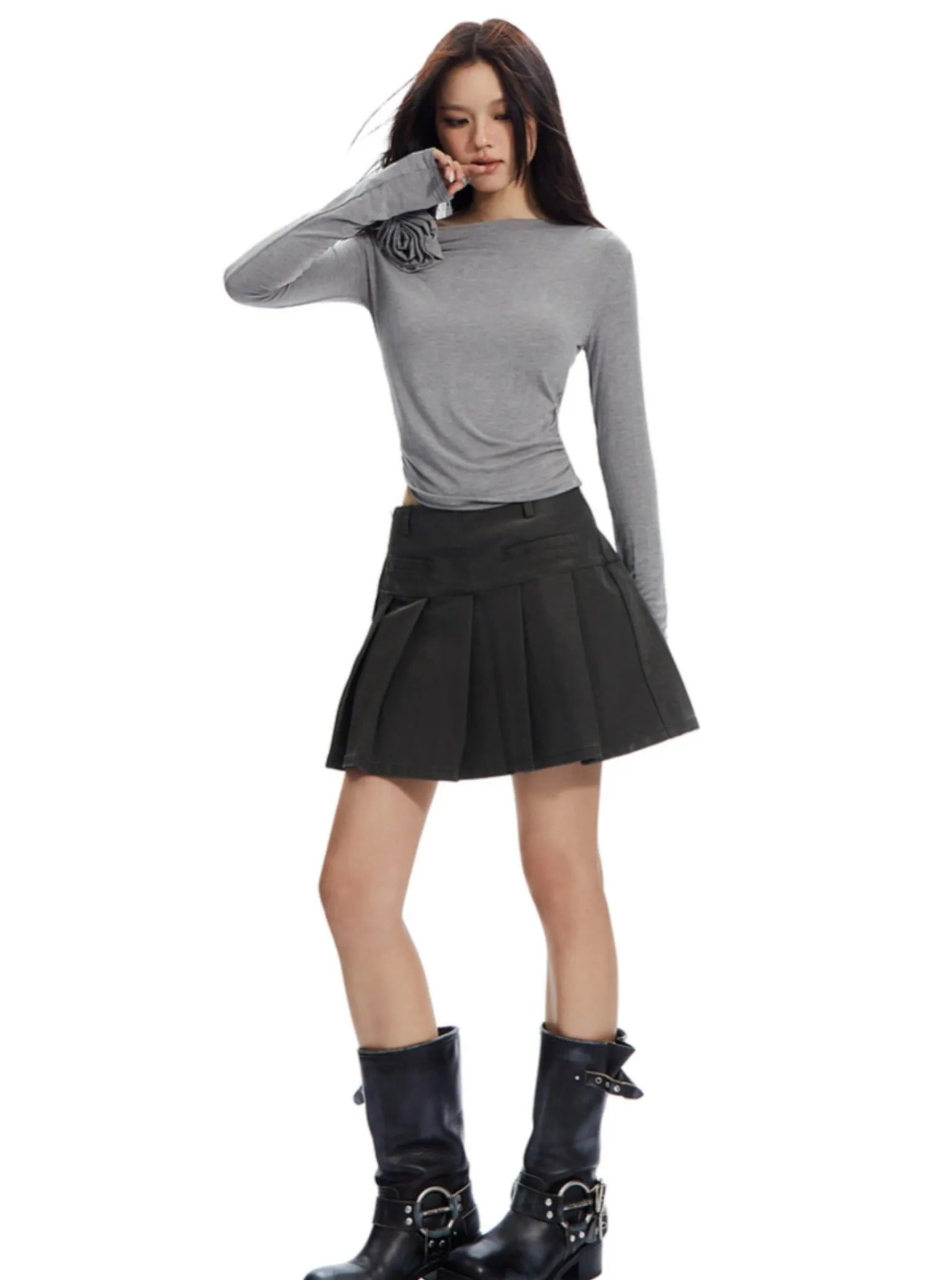 Pleated Mini Skirt