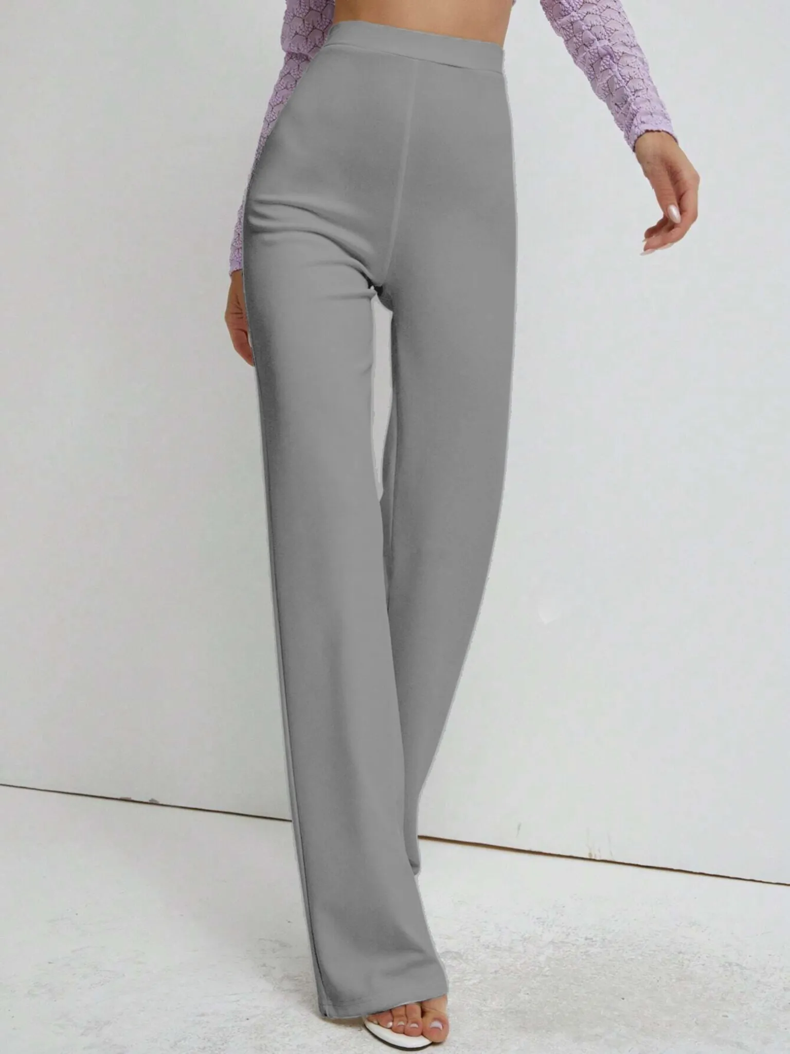 Premium Stretch High Waist Straight Leg Trousers