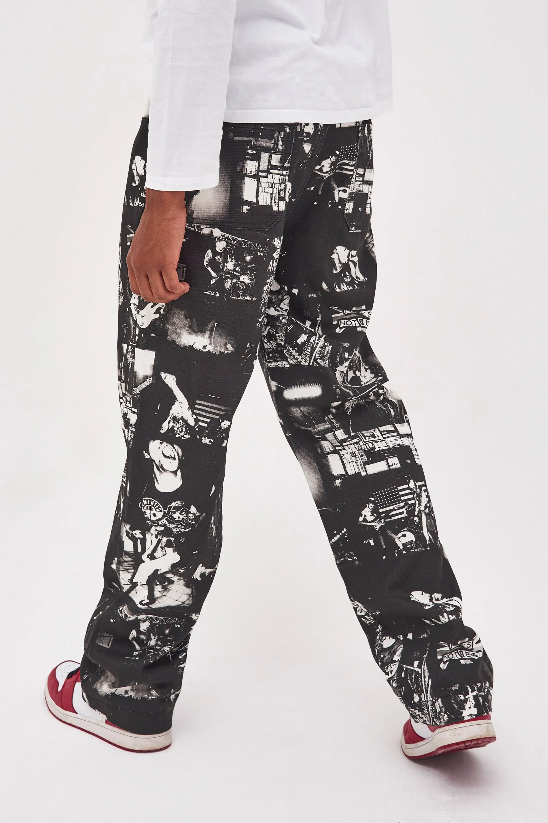 Punk Rock Photograph Print Skate Jeans