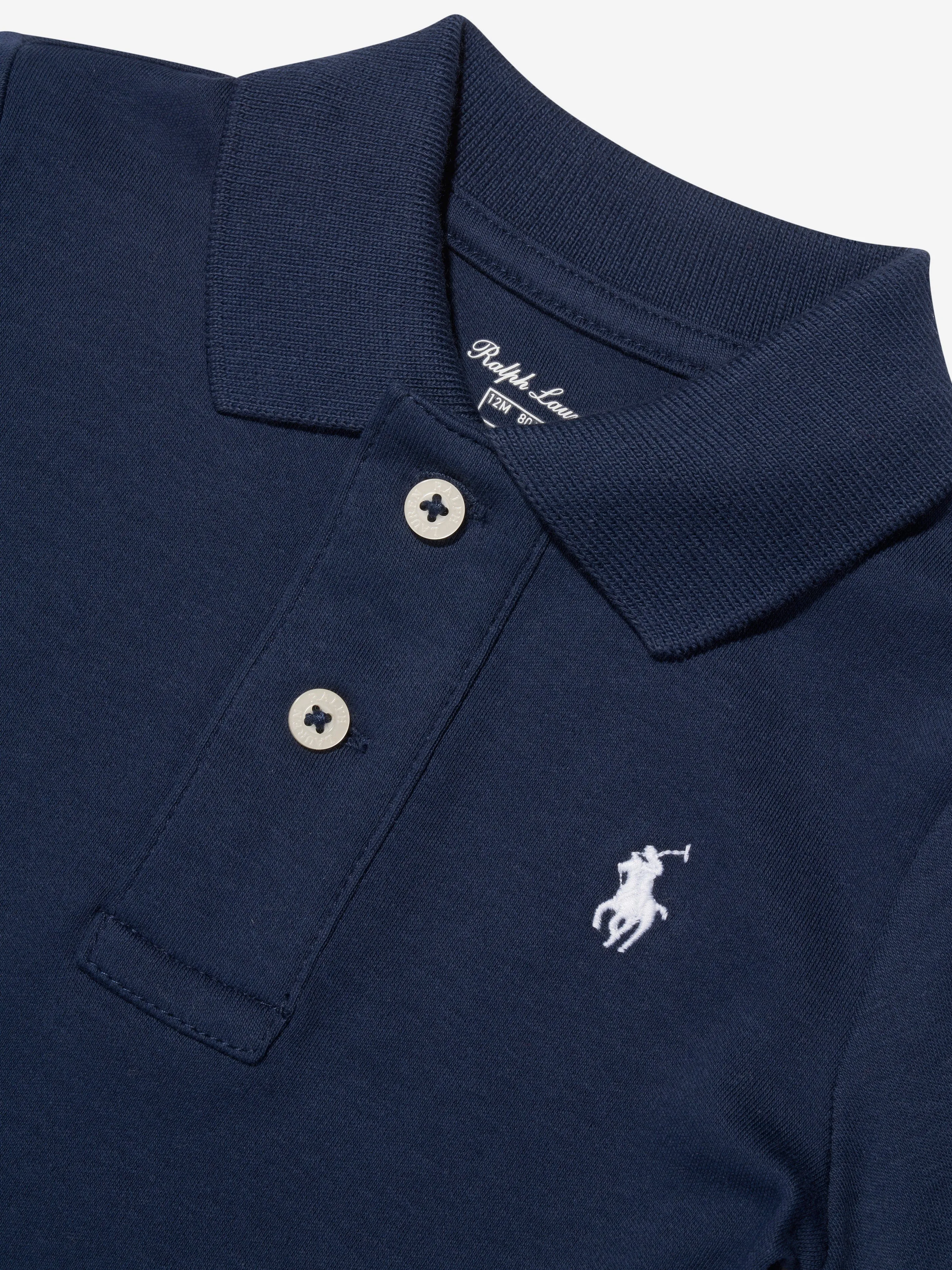 Ralph Lauren Baby Boys Logo Bodysuit in Navy