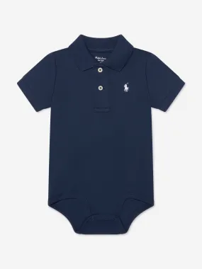 Ralph Lauren Baby Boys Logo Bodysuit in Navy