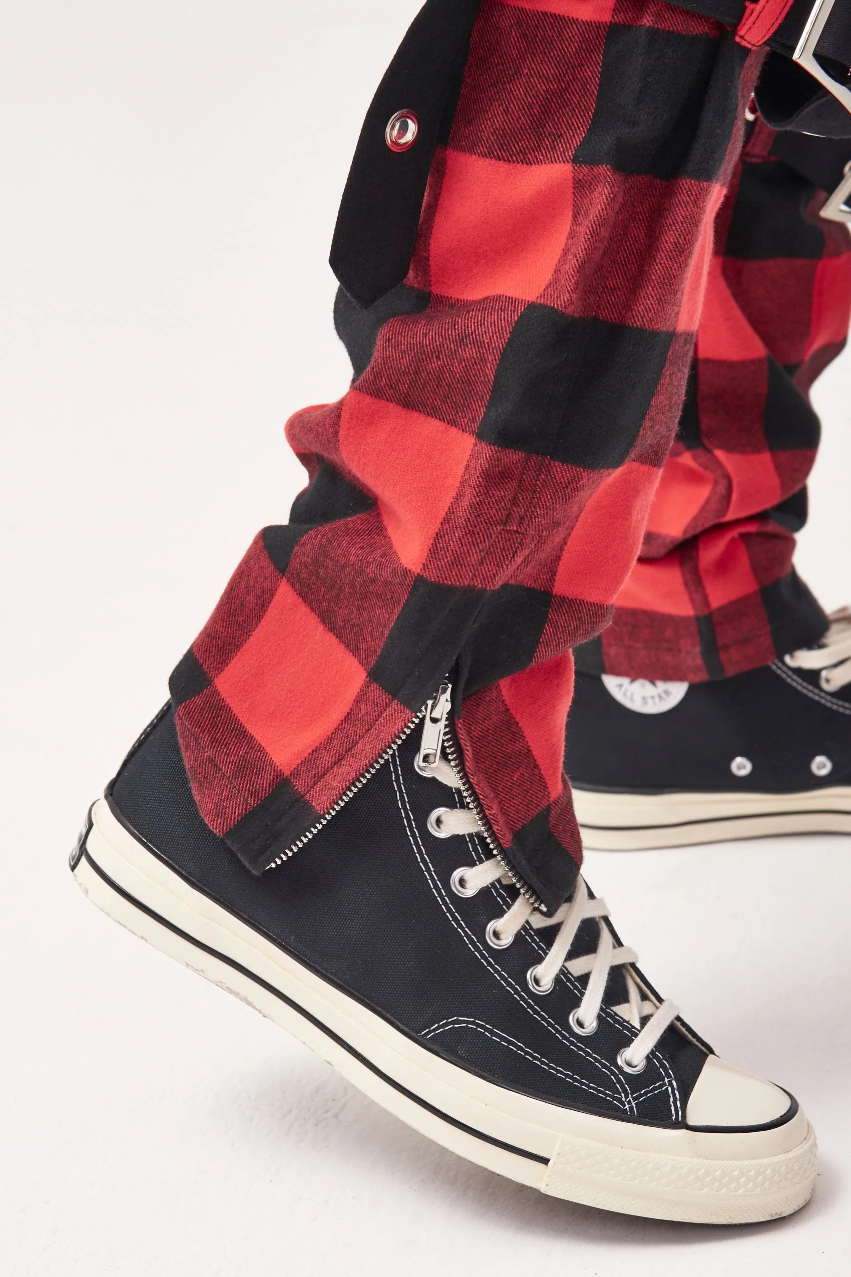 Red & Black Checkered Punk Trousers