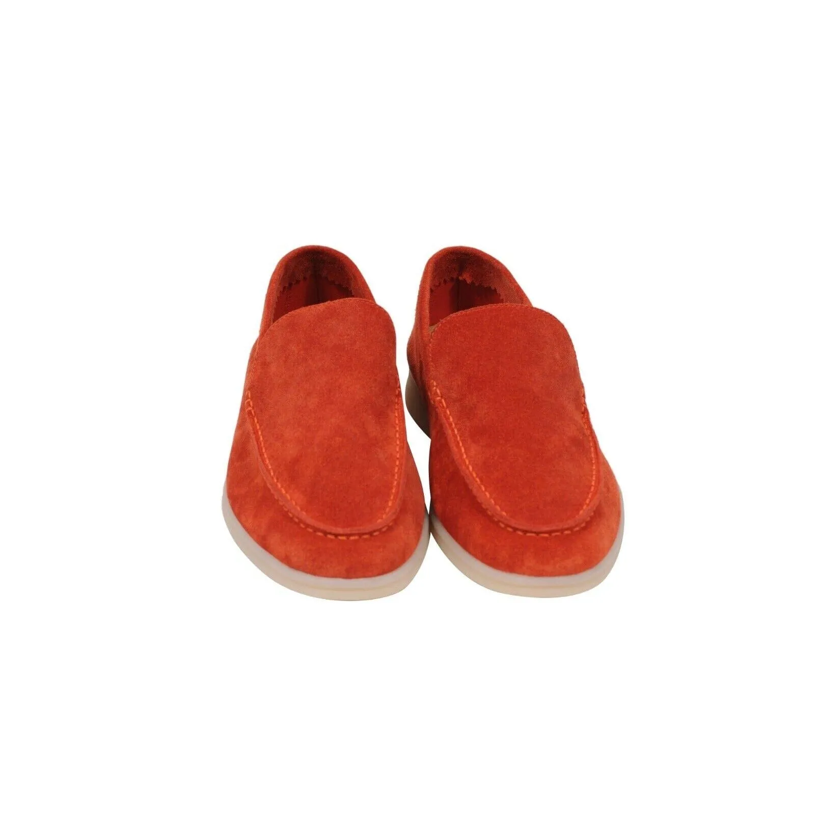 Red Orange Suede Summer Walk Loafers